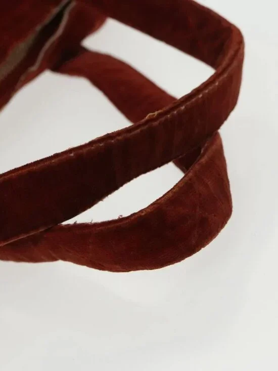 CHANEL Matelasse Hand Bag Velor Orange Gold CC Auth bs19395 - Picture 8 of 16